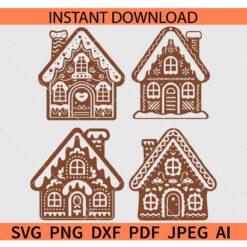 Gingerbread House Bundle SVG, Christmas SVG, Gingerbread house cut file