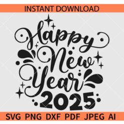 Happy new year 2025 Stars SVG