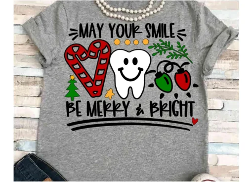 May your smile be merry and bright SVG, Christmas Dental team SVG