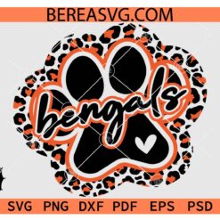 Bengals Paw SVG, Leopard Bengals Paw SVG, Leopard Print Bengals Paw SVG