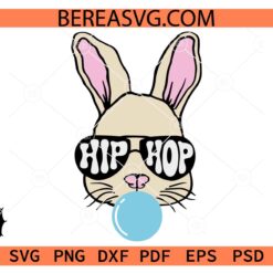 Bubble gum bunny svg, Easter Bunny With Sunglasses svg png pdf