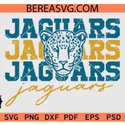 Jaguars Stacked SVG PNG, Jaguars Face Stacked SVG, Jaguars Mascot Stacked SVG