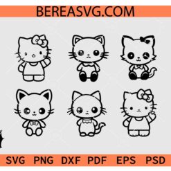 Kawaii Cat Bundle SVG, Kawaii Kitty clipart Bundle SVG, Kawaii Cat lovers SVG