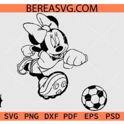 Minnie Running with Soccer Ball SVG