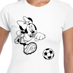 Minnie with Soccer Ball SVG, Minnie Mouse Kicking Soccer Ball SVG