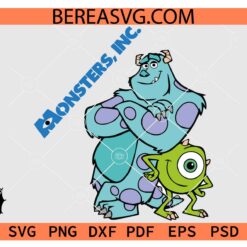 Monsters Inc SVG, Silhouette Mike SVG, Sulley and Boo Monsters SVG