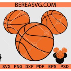 basketball mickey ears svg